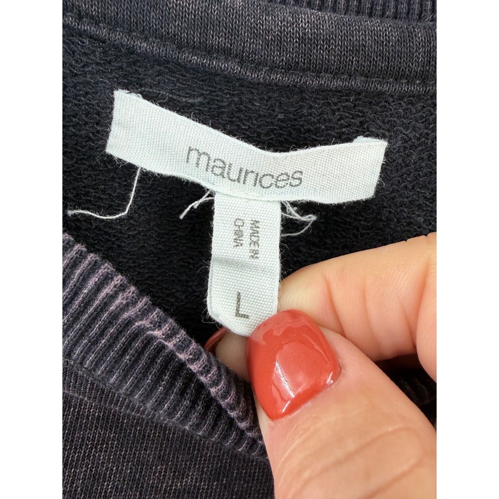 Maurices Boho Faith Can Move Mountains Sweatshirt Womens Large Acid Wash Graphic - Picture 5 of 9